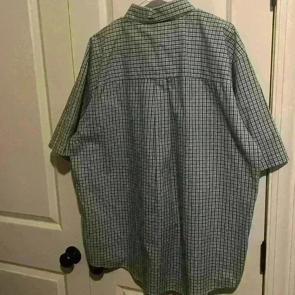 Chaps Plaid XXL Men’s Button Down Short Sleeve Shirt Light blue NWT - Picture 3 of 9